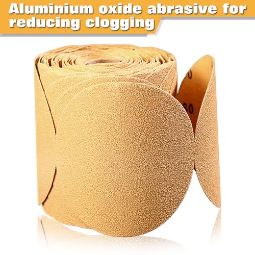 SPEEDWOX 100 Pcs 60 Grit Sandpaper Roll 5 inch Round Sanding Discs Adhesive Back PSA Sticky Back No Hole Stick and Sand Sandpaper for Wood, Auto Body Repair, Marine, Paint, Metal and Plastics - Image 3