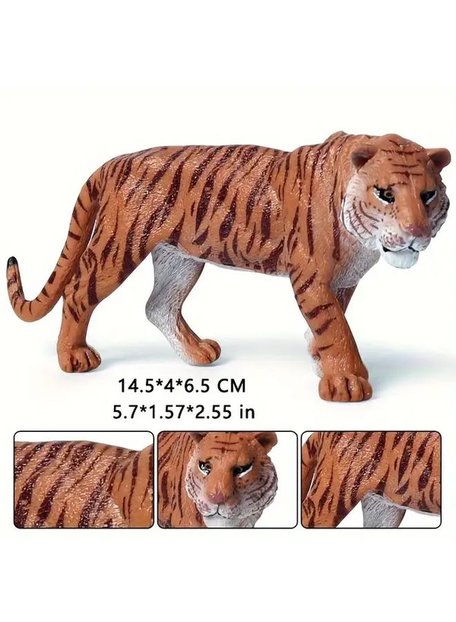 Red Male Tiger Animal Model Zoo Wild Figure Home Office Desktop Ornament Gift - Image 1