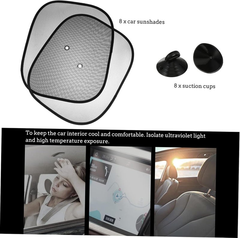 Luxshiny 4 Pairs Car Window Sun Shades Mesh Curtains for Rear Side Windows Heat Reflective UV Protection Easy Install Car Interior Accessories for Pets Automotive Use - Image 4