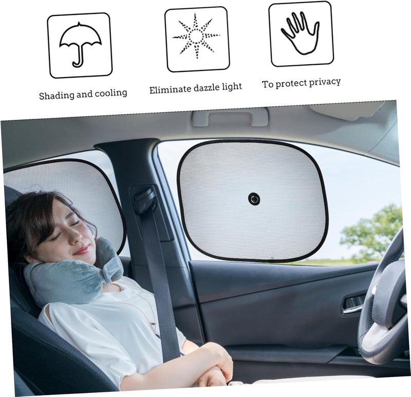 Luxshiny 4 Pairs Car Window Sun Shades Mesh Curtains for Rear Side Windows Heat Reflective UV Protection Easy Install Car Interior Accessories for Pets Automotive Use - Image 3