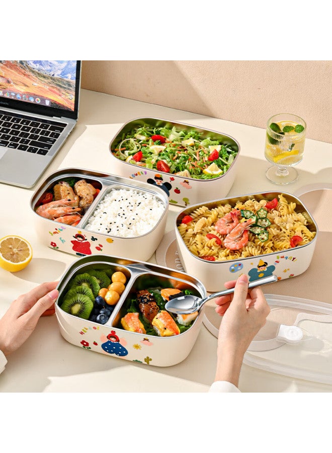 Cookss 304 Stainless Steel Lunch Box Portable Insulated Microwaveable Bento Box For Office Workers And Students