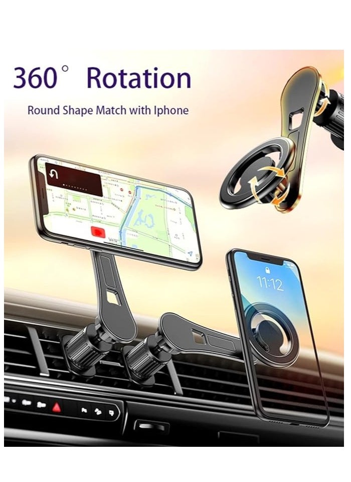 YoYoTech 360° Rotation Magnetic Phone Holder Mount for Car Air Vent Magnetic Car Holder Fit for iPhone 15,14,13,12 Pro Plus Max Mini,Samsung S23 Ultra,S22 Ultra,S21 Ultra-Black  - Image 2
