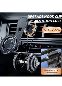 YoYoTech 360° Rotation Magnetic Phone Holder Mount for Car Air Vent Magnetic Car Holder Fit for iPhone 15,14,13,12 Pro Plus Max Mini,Samsung S23 Ultra,S22 Ultra,S21 Ultra-Black  - Image 4
