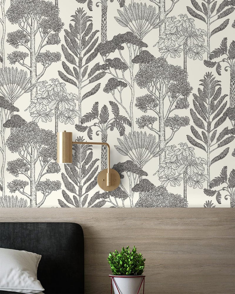 Lativo Forest Vintage Peel and Stick Wallpaper for Bathroom Waterproof Boho Contact Paper for Cabinets/Drawers Tree Self Adhesive Removable Wallpaper for Bedroom Retro Farmhouse Vinyl 17.3inW 78.7inL - Image 1
