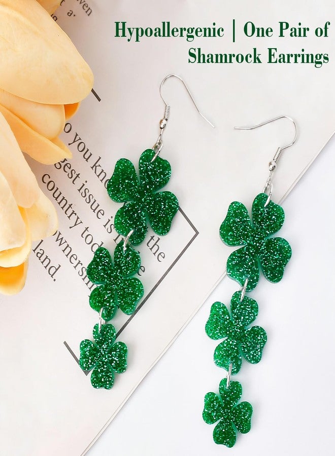 KUCHEY St Patricks Day Accessories Earrings for Women: Green Shamrock Dangle Earrings, Good Luck Shirt, Irish Party Favor Gift - Image 3