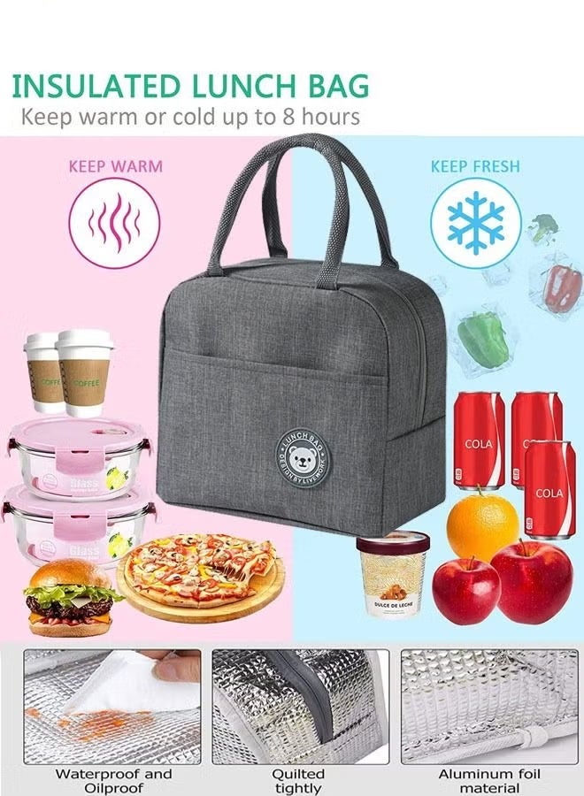 Insulated Lunch Bag - Large Capacity Polyester Handbag Leakproof Cooler Reusable Box for Student, Men, Women, Outdoor, Office, Picnic - Image 1