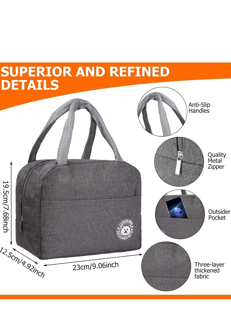 Insulated Lunch Bag - Large Capacity Polyester Handbag Leakproof Cooler Reusable Box for Student, Men, Women, Outdoor, Office, Picnic - Image 5