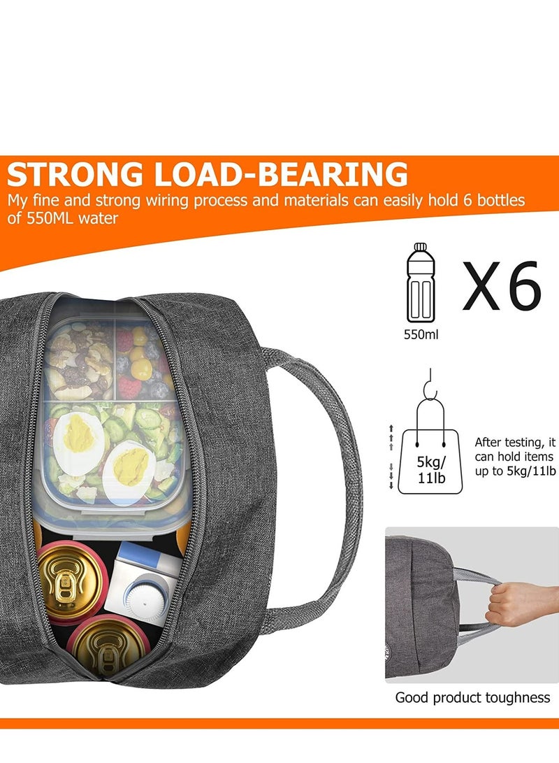 Insulated Lunch Bag - Large Capacity Polyester Handbag Leakproof Cooler Reusable Box for Student, Men, Women, Outdoor, Office, Picnic - Image 2
