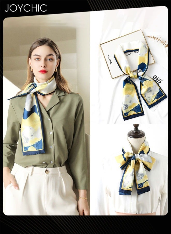 Joychic وشاح حرير طويل مزخرف للنساء موضة ربيع وصيف مزهر حلو مربوط للحماية من الشمس خفيف الوزن - Image 1