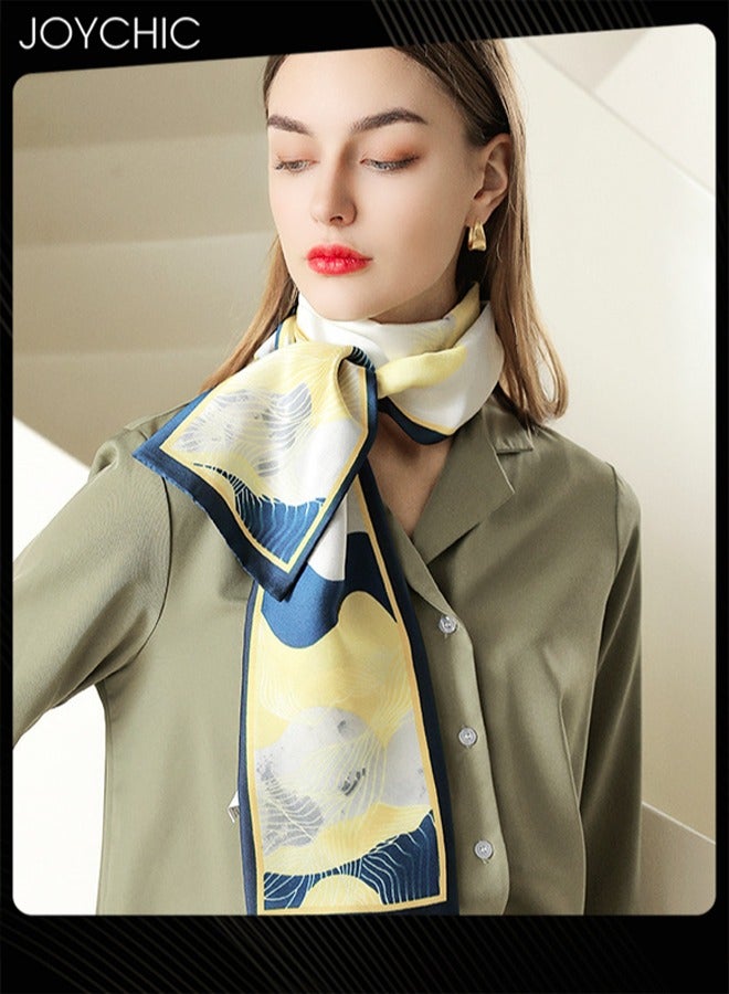 Joychic وشاح حرير طويل مزخرف للنساء موضة ربيع وصيف مزهر حلو مربوط للحماية من الشمس خفيف الوزن - Image 3