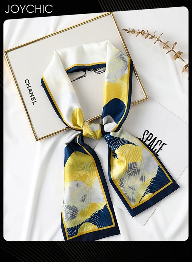Joychic وشاح حرير طويل مزخرف للنساء موضة ربيع وصيف مزهر حلو مربوط للحماية من الشمس خفيف الوزن - Image 4
