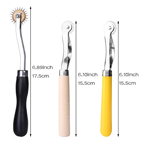 LUNARM 3 Pcs Tracing Wheel Sewing Tool, Needle Point Tracing Wheel, Random Color Tracing Wheel Sewing Tool, Stitching Wheel Tool for Leathercraft, Professional Stitch Marking Spacer - Image 3