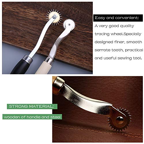 LUNARM 3 Pcs Tracing Wheel Sewing Tool, Needle Point Tracing Wheel, Random Color Tracing Wheel Sewing Tool, Stitching Wheel Tool for Leathercraft, Professional Stitch Marking Spacer - Image 5