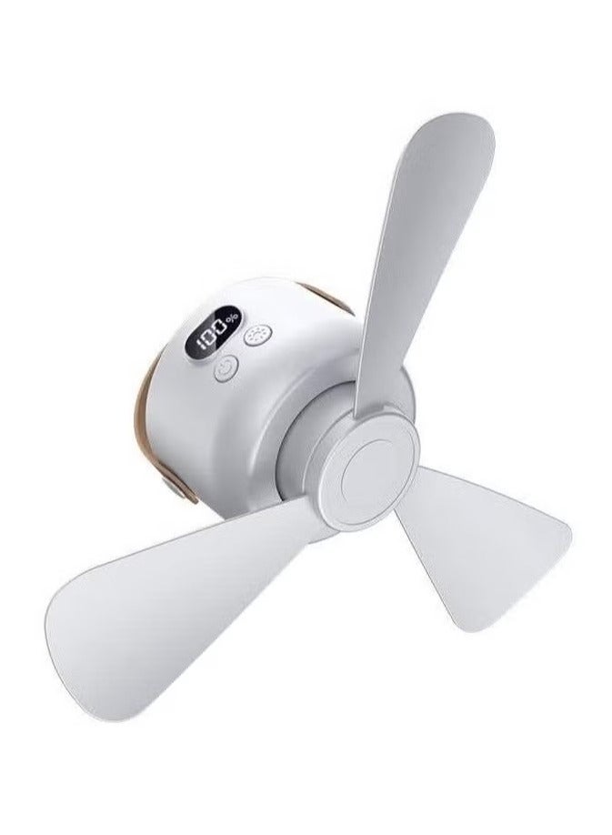 Multi-functional Wireless Ceiling Fan for Camping – LED Night Light, Mosquito Repellent, Storage Box – Portable Outdoor Tent Fan with Hook, USB Rechargeable - Image 1