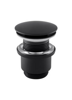 AQUAECO Matt Black Universal Push Button Basin Waste BDP-WBB-200-NS-UB-MB  - Image 1