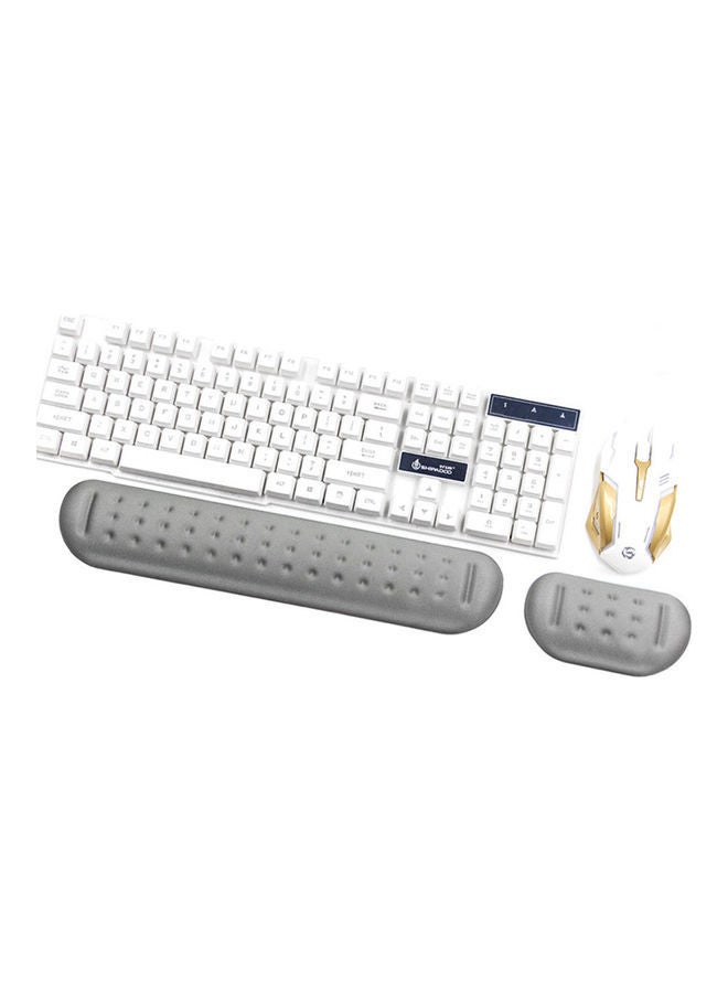 NIBEMINENT 2-Piece Keyboard And Mouse Wrist Rest Pad Set Grey  - Image 1