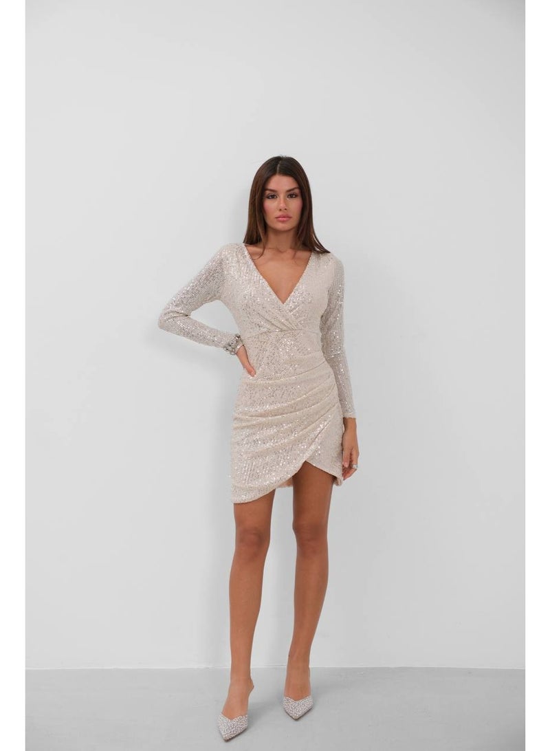 جوي فستان كريمى قصير ترتر - Image 3