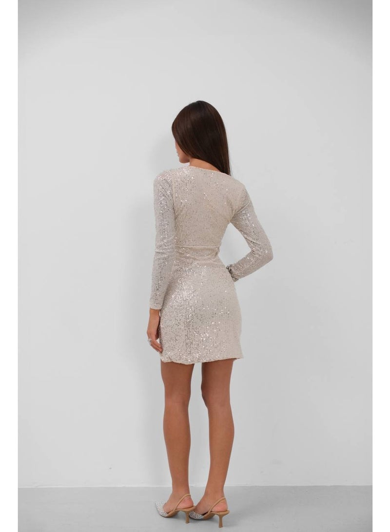 جوي فستان كريمى قصير ترتر - Image 2