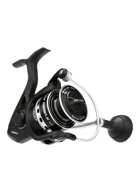 Pursuit Iv Inshore Spinning Fishing Reel, Size 3000, Ht-100 Front Drag, Max Of 12Lb, 5 Sealed Stainless Steel Ball Bearing System, Built With Carbon Fiber Drag Washers, Black Silver