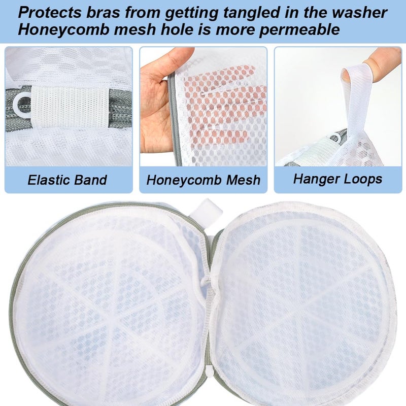 Vivifying Bra Bags for Laundry, 2 Pack Honeycomb Mesh Bra Washing Bags for Laundry, Washing Machine, Lingerie, Delicates, Sock and Baby Clothes - Image 3