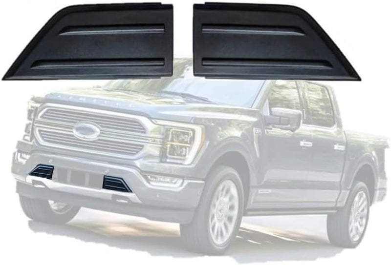 وسادة المصد الأمامي 2021-2023 متوافقة مع فورد F-150 F150 غطاء المصد الأمامي (مجموعة) الجانب الأيسر وجانب الراكب حشوات واقيات المصد الأمامي أغطية وسادات أسود محبب - Image 1