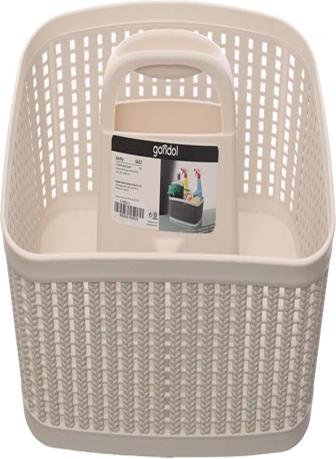 Gondol Knitty 2-Tone Knit Basket With Handle (7 Lt) (239 * 331 * 188 mm) Beige