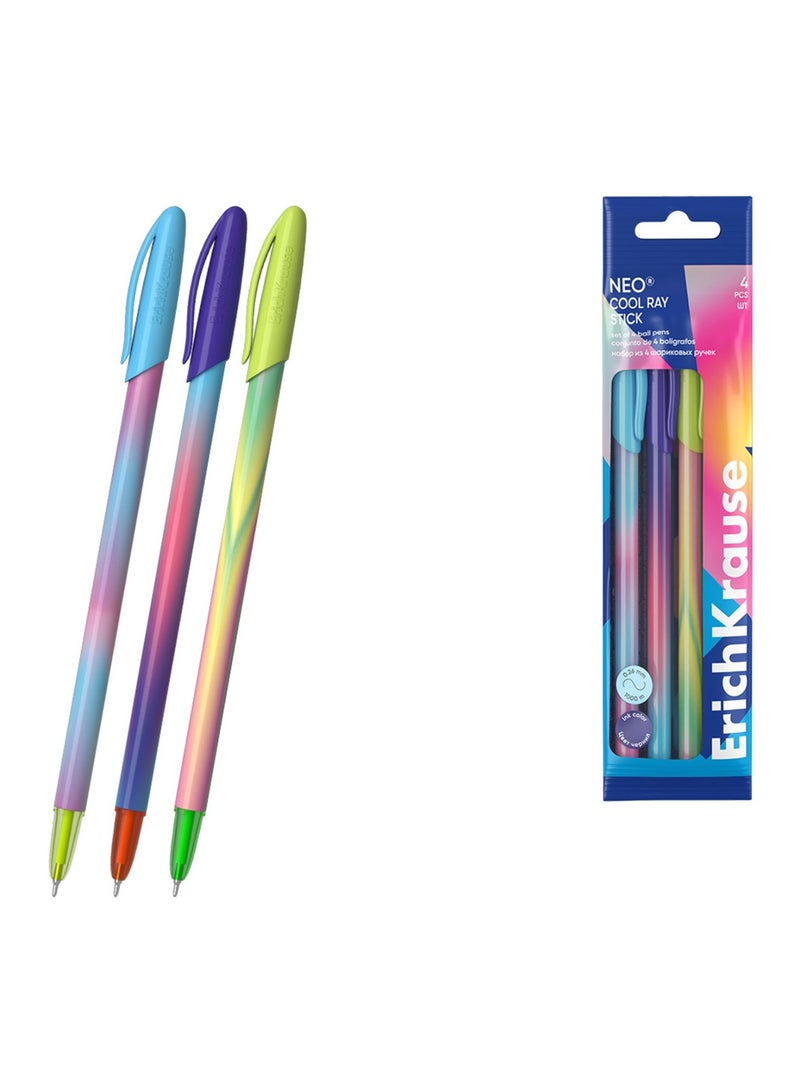 ErichKrause 50-Piece Neo Cool Ray Stick Ballpoint Pen 0.7mm Tip Blue Ink - Image 3