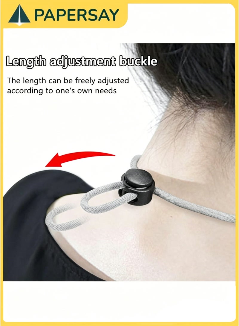 PAPERSAY 2 Pieces Premium Lanyard Retractable Badge Holder, with Security Buckle,Large Storage Capacity, Adjustable Soft cotton Neck Strap Vertical ID Card Holder,for Employees,Office Staff(Black ) - Image 5