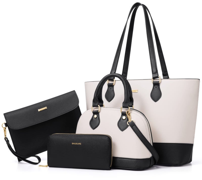 4PCS Women Fashion Handbags Purses Wallet Shoulder Bags Casual Tote Bag Crossbody Bags Handbag Set Gift for Ladies Girls