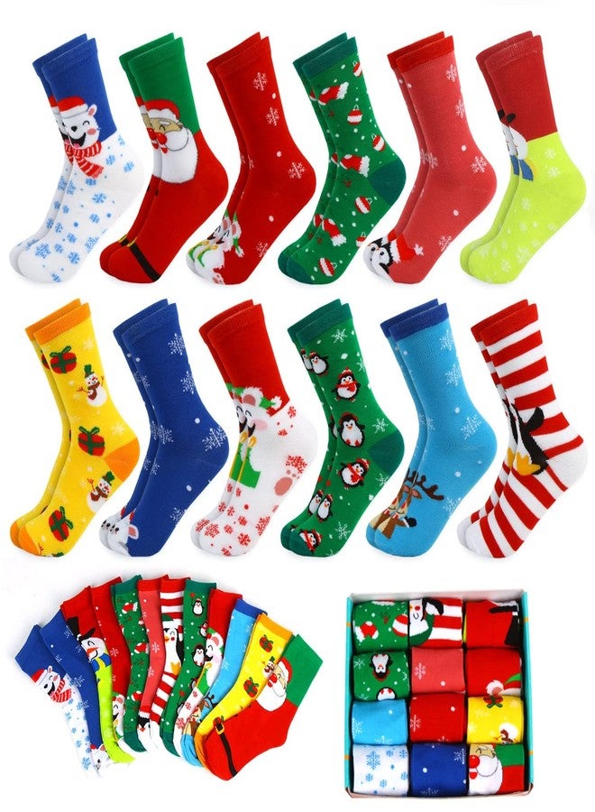 LOKIPA 12 Pairs Christmas Socks, Funny Christmas Socks Unisex Warm Thermal Novelty Gift Socks for Family Christmas, Holiday or Birthday Gift - Image 3