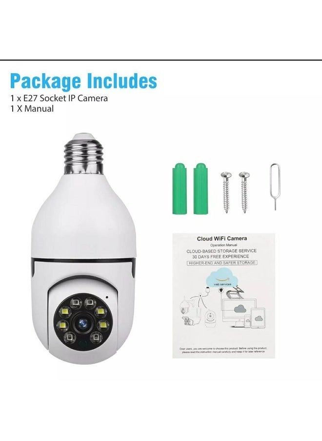 Generic - Light Bulb Security Camera Wireless Outdoor Indoor 5G WiFi Cameras for Home Security 360 degree action camera Motion Detection and Alarm Two-Way Talk - Image 1