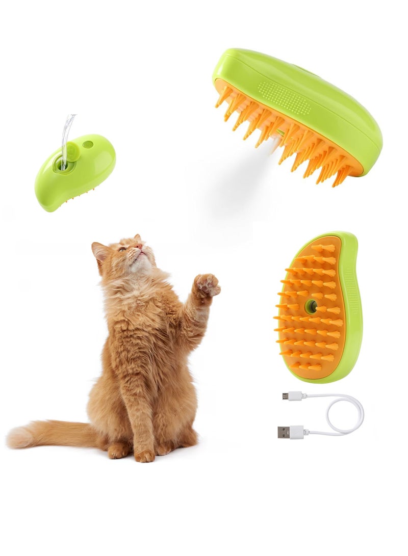 Steamy Cat Brush - 3 In1 Cat Steamy Brush, Self Cleaning Steam Cat Brush, Cat Steamer Brush for Massage - Image 1
