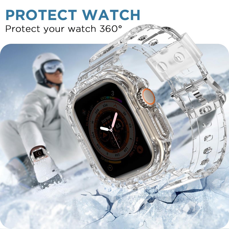 DABAOZA 5 Packs Compatible for Clear Apple Watch Band 49mm, Jelly Crystal Women Men TPU Strap for iWatch Series 11 10 9 8 7 6 SE 5 4 3 2 1 Ultra 3 2 (49, Neon Series) - Image 5