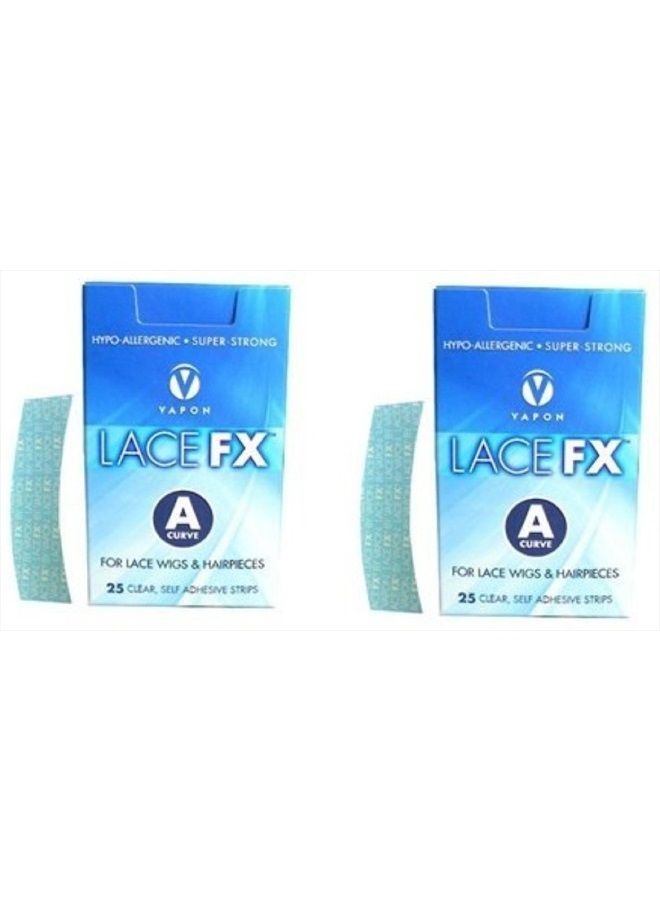 Lace FX A Curve Tape Hypo-allergenic Wig Hair Piece Adhesive Tape - 2 Packs by Vapon
