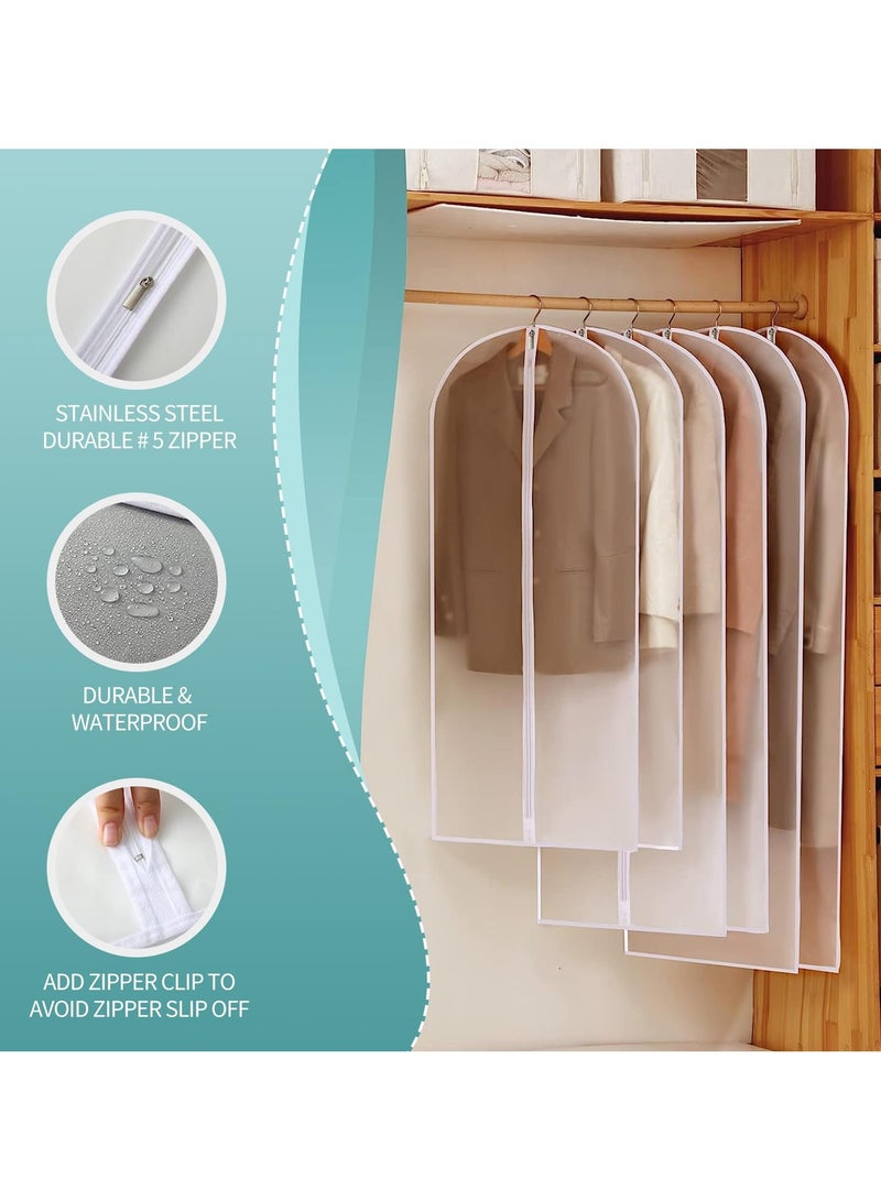 INFOSUN Clear Garment Bags Suit Bag for Closet Storage, Set of 14 Hanging Dress Cover Bag with Zipper for Suit, Coat, Clothes Storage -24'' x 39''/47''/55'', Free Set of 2 Travel Storage Shoe Bag (Set of 16) - Image 3