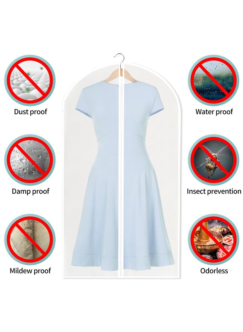 INFOSUN Clear Garment Bags Suit Bag for Closet Storage, Set of 14 Hanging Dress Cover Bag with Zipper for Suit, Coat, Clothes Storage -24'' x 39''/47''/55'', Free Set of 2 Travel Storage Shoe Bag (Set of 16) - Image 2