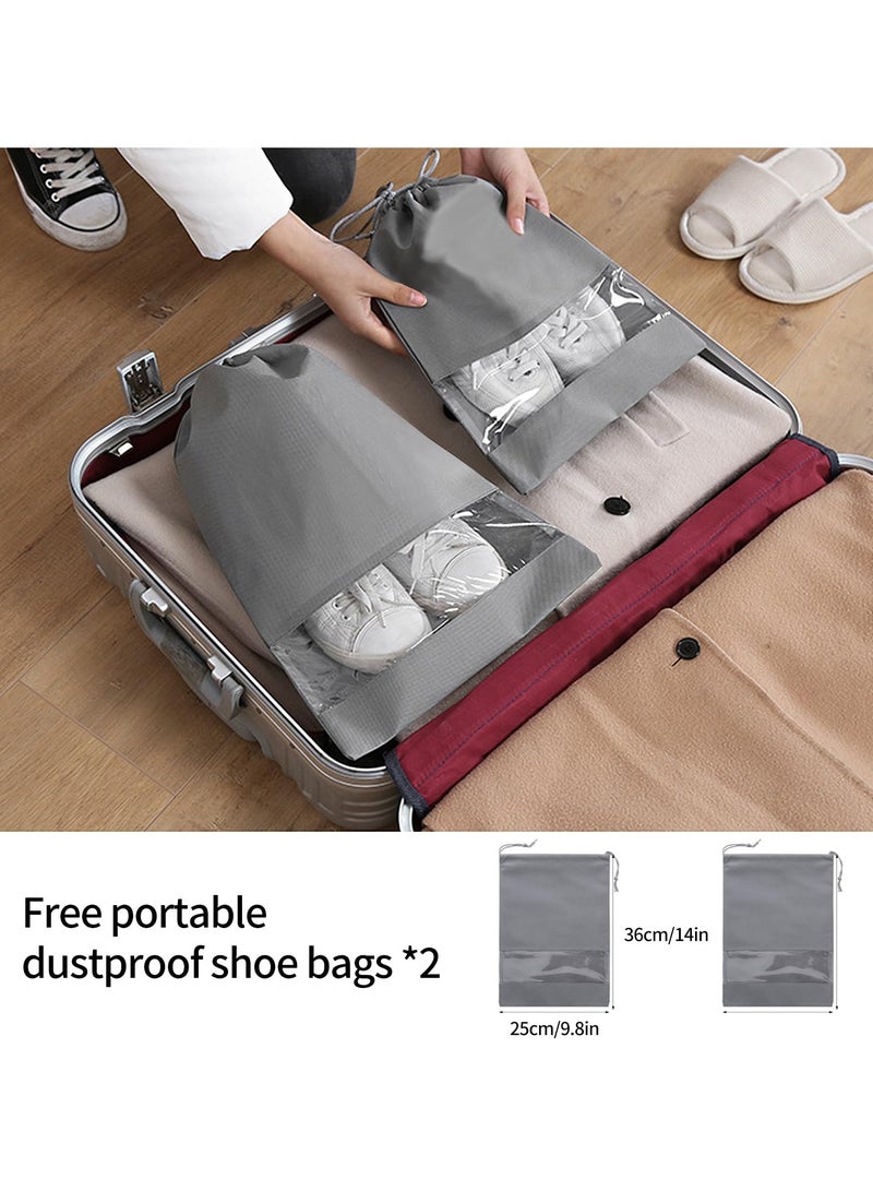INFOSUN Clear Garment Bags Suit Bag for Closet Storage, Set of 14 Hanging Dress Cover Bag with Zipper for Suit, Coat, Clothes Storage -24'' x 39''/47''/55'', Free Set of 2 Travel Storage Shoe Bag (Set of 16) - Image 5