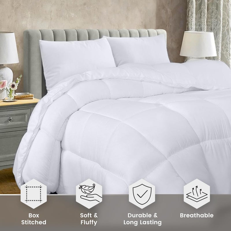 Utopia Bedding Comforter Duvet Insert Quilted Comforter with Corner Tabs Box Stitched Down Alternative Comforters King Size White - Image 3