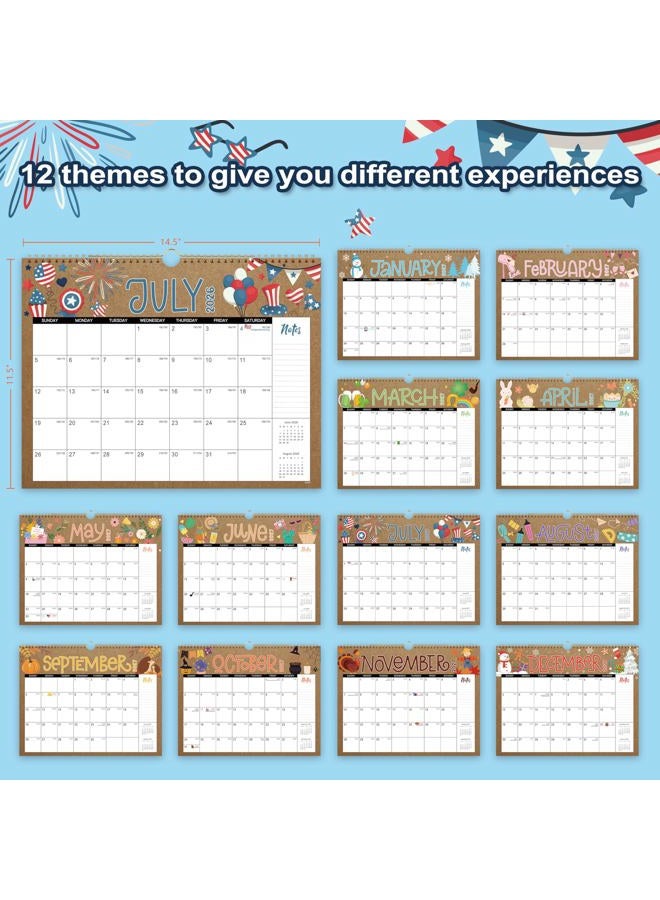 Lortarl 2025-2026 Wall Calendar - 18 Months Wall Calendar from Jul. 2025 to Dec. 2026, 2025-2026 Calendar Wall with 12 Themes and Julian Dates, Cute & Funny, 14.5" x 11.5" - Image 5