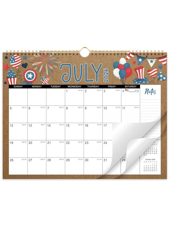 Lortarl 2025-2026 Wall Calendar - 18 Months Wall Calendar from Jul. 2025 to Dec. 2026, 2025-2026 Calendar Wall with 12 Themes and Julian Dates, Cute & Funny, 14.5" x 11.5" - Image 1