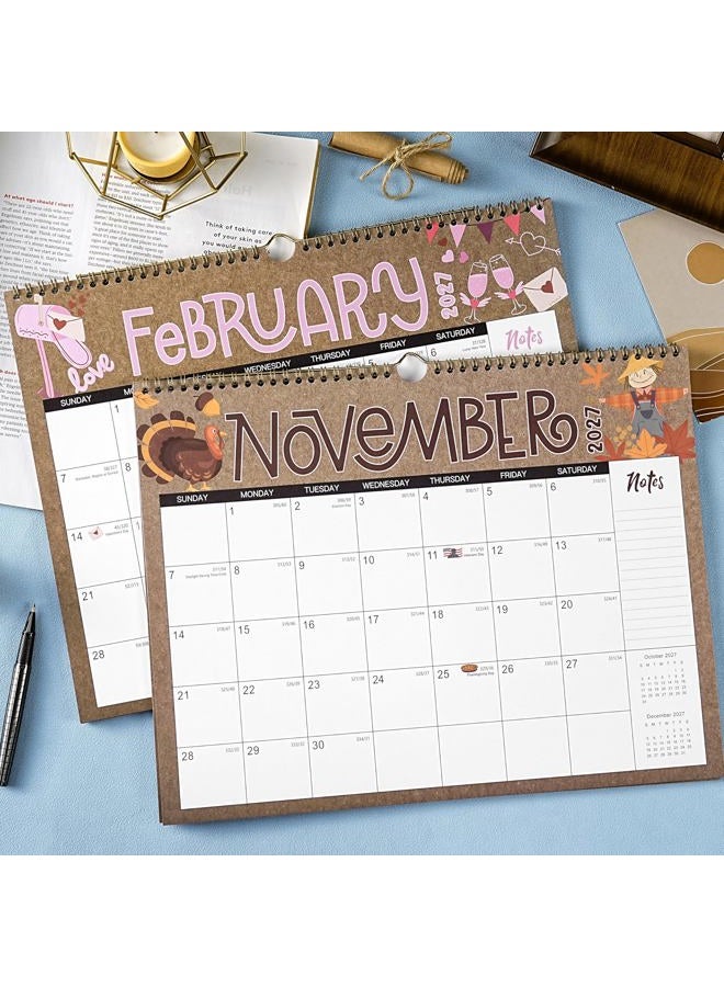 Lortarl 2025-2026 Wall Calendar - 18 Months Wall Calendar from Jul. 2025 to Dec. 2026, 2025-2026 Calendar Wall with 12 Themes and Julian Dates, Cute & Funny, 14.5" x 11.5" - Image 2