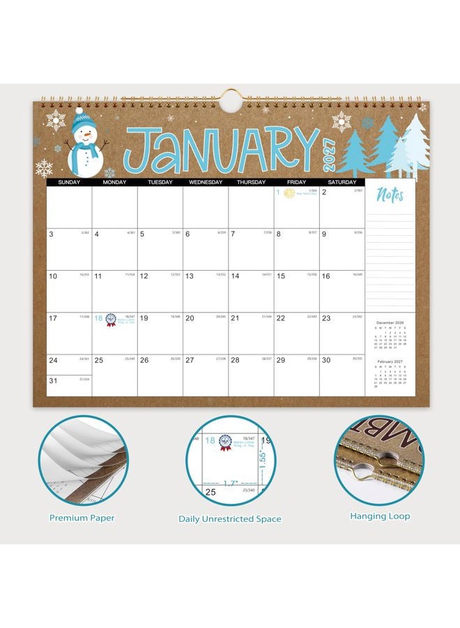 Lortarl 2025-2026 Wall Calendar - 18 Months Wall Calendar from Jul. 2025 to Dec. 2026, 2025-2026 Calendar Wall with 12 Themes and Julian Dates, Cute & Funny, 14.5" x 11.5" - Image 4