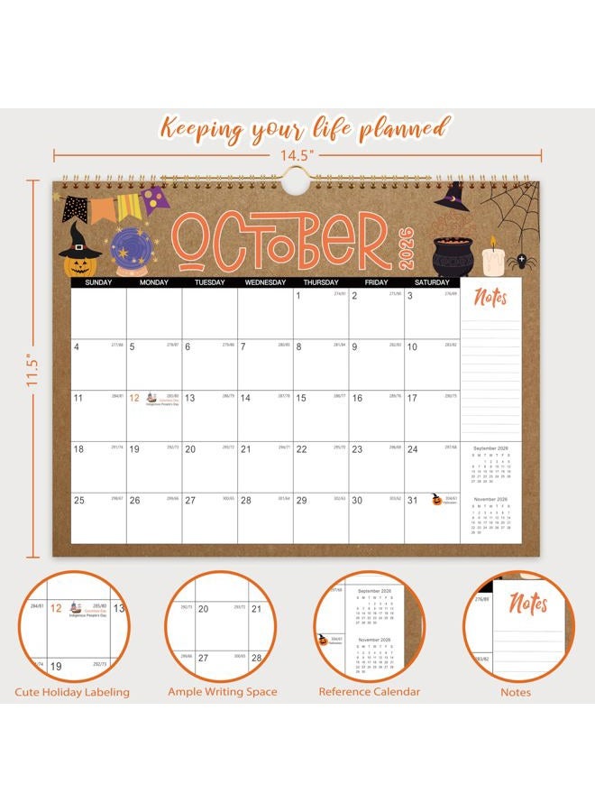 Lortarl 2025-2026 Wall Calendar - 18 Months Wall Calendar from Jul. 2025 to Dec. 2026, 2025-2026 Calendar Wall with 12 Themes and Julian Dates, Cute & Funny, 14.5" x 11.5" - Image 3