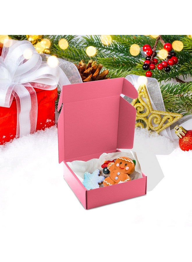 Lainrrew 15 Pcs Pink Cardboard Boxes Shipping Boxes, Recyclable Colored Corrugated Cardboard Box Small Mailing Storage Gift Boxes For Shipping, Mailing, Gifts Packaging, 6X6X2" (Pink) - Image 2