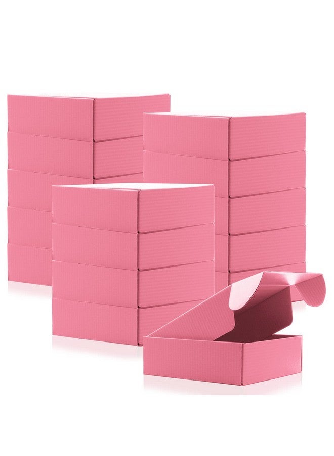 Lainrrew 15 Pcs Pink Cardboard Boxes Shipping Boxes, Recyclable Colored Corrugated Cardboard Box Small Mailing Storage Gift Boxes For Shipping, Mailing, Gifts Packaging, 6X6X2" (Pink) - Image 1