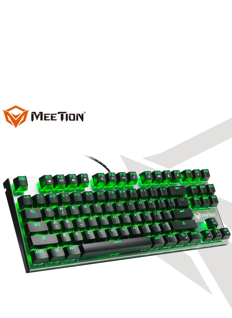 Meetion - Meetion MK04 TKL RGB Backlit Multimedia Blue Switch Mechanical Gaming Keyboard Full key anti-ghosting ,Lucency injection keycap wear proof and high light transmittance RGB chrome backlit customizable - Image 1