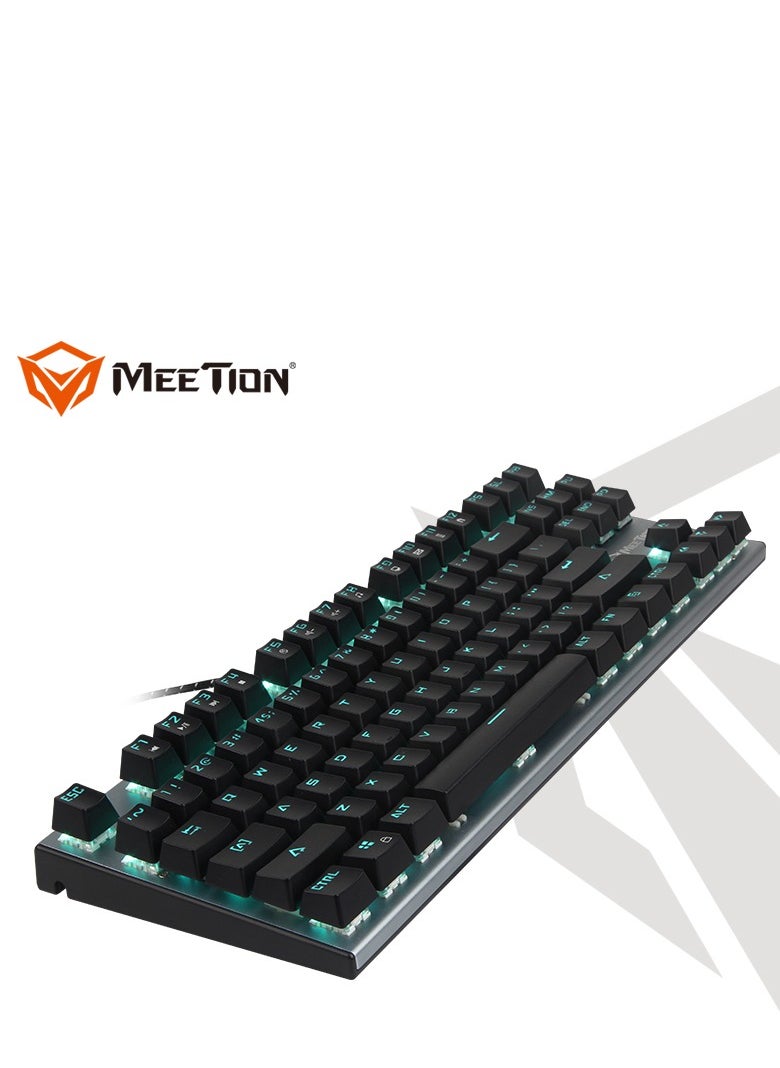 Meetion - Meetion MK04 TKL RGB Backlit Multimedia Blue Switch Mechanical Gaming Keyboard Full key anti-ghosting ,Lucency injection keycap wear proof and high light transmittance RGB chrome backlit customizable - Image 1