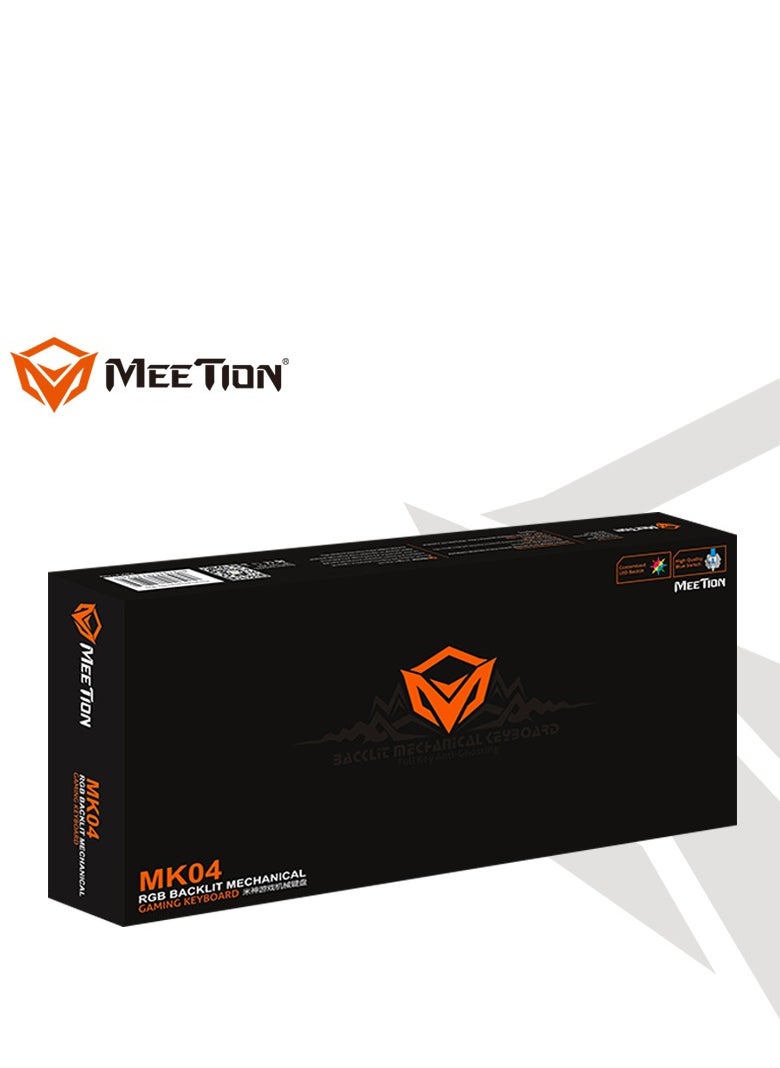 Meetion - Meetion MK04 TKL RGB Backlit Multimedia Blue Switch Mechanical Gaming Keyboard Full key anti-ghosting ,Lucency injection keycap wear proof and high light transmittance RGB chrome backlit customizable - Image 1