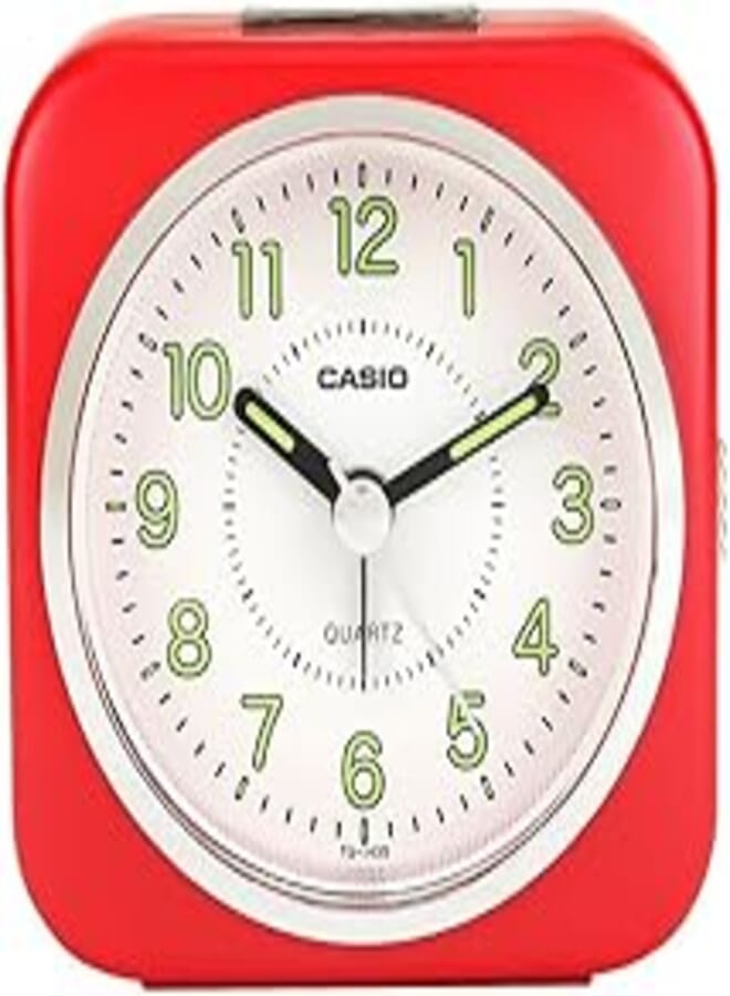 Casio TQ-143S-4DF Analog Alarm Clock - Red