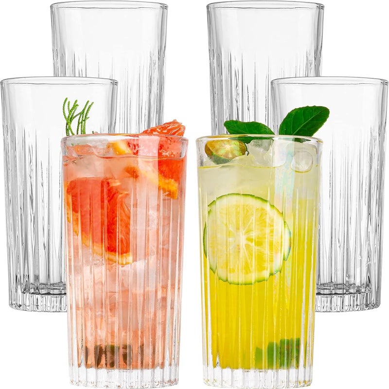 PrimeWorld Set of 6 Pcs Linvona Glass 300 ml Mojito, Shakes, Smoothies, Cold Drinks Drinkware Cups, Cocktails, Water, Juice, Beer, Wine Glasses - Image 1